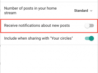 Google Plus notifiche cerchie