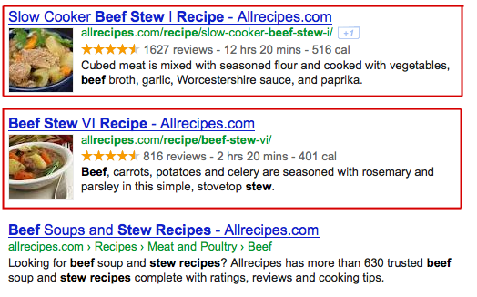 google rich snippets