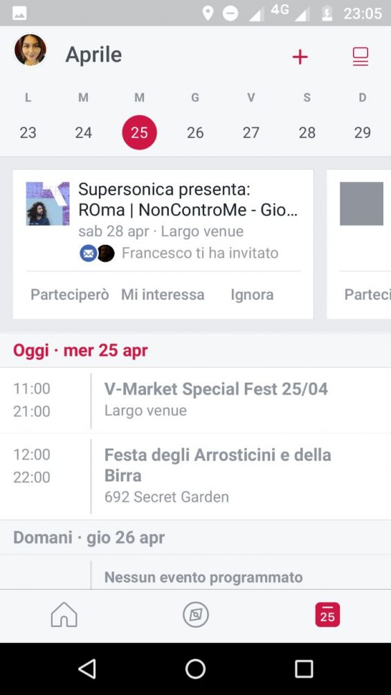 Calendario Facebook Local