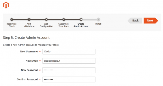 magento amministratore