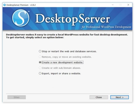 desktopserver nuovo sito sviluppo