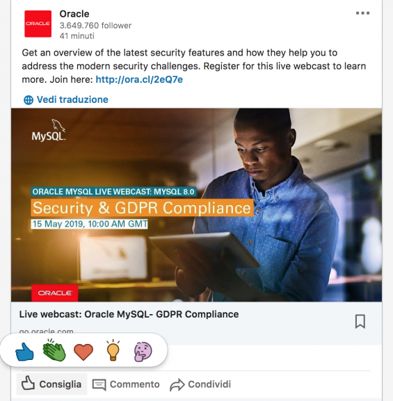 linkedin reactions post