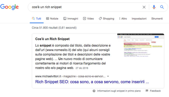 paragrafo featured snippet